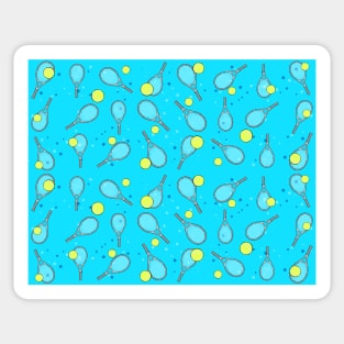 Tennis Seamless Pattern - Racket & Ball on Blue Background Sticker